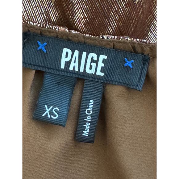 New ~ PAIGE ~ Noah Floral Metallic Mini A-Line Dress Size XS CRUISE VACAY - Picture 11 of 12